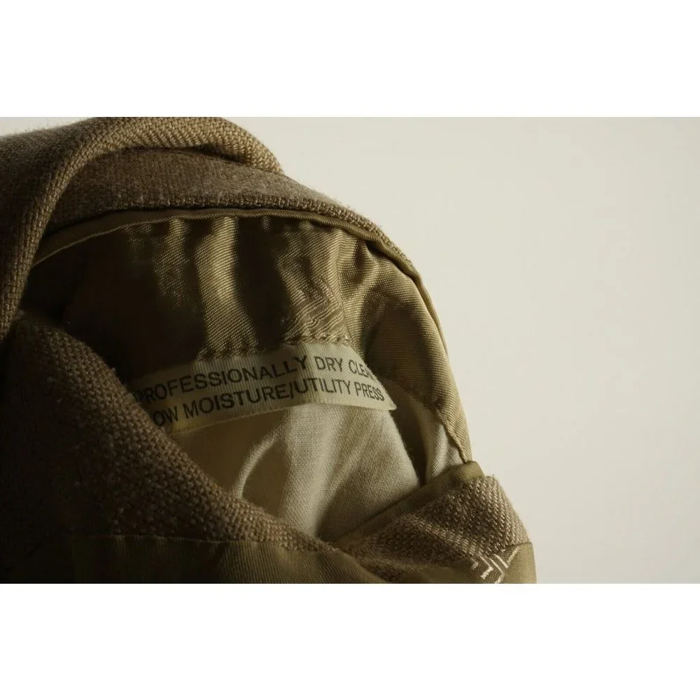 Lanvin Men's 40R Light Brown Woven Wool‎ Notch Lapel Two Metal Button Sport Coat